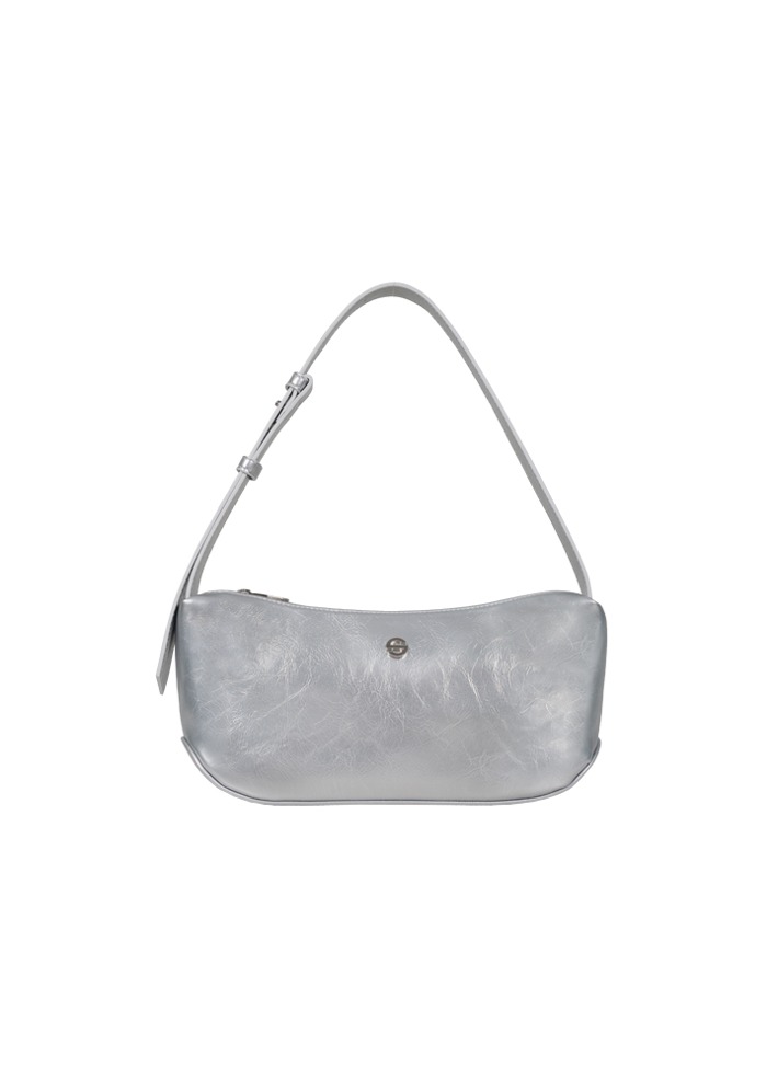 Groove middle bag - crinkle silver